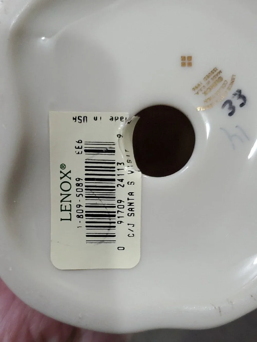 Lenox China Jewel Colloection Ceramic Santa Figurine